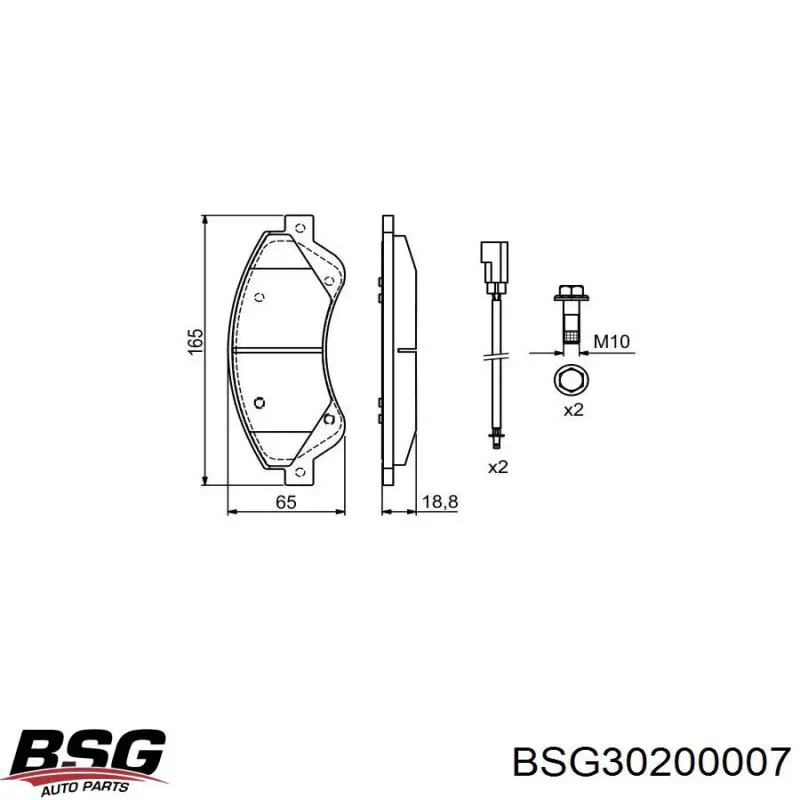 Купити BSG30200007 BSG Колодки гальмівні передні, дискові