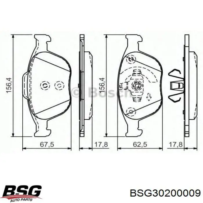 Тормозні колодки BSG BSG30200009