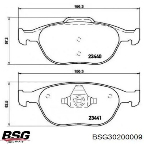 Гальмівні колодки BSG BSG30200009 ціна, від 22.08 USD