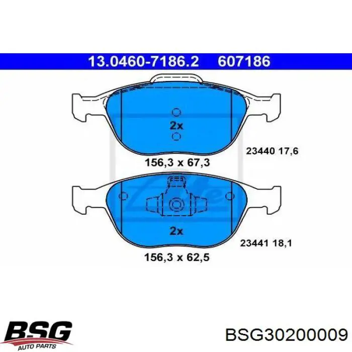 Купити BSG30200009 BSG Колодки гальмівні передні, дискові