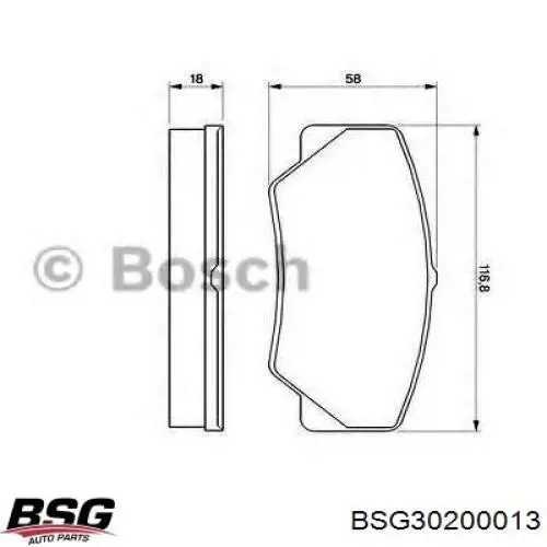 BSG30200013 BSG Передні гальмівні колодки