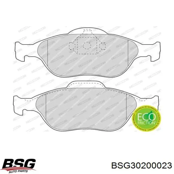 BSG30200023 BSG колодки гальмівні передні, дискові