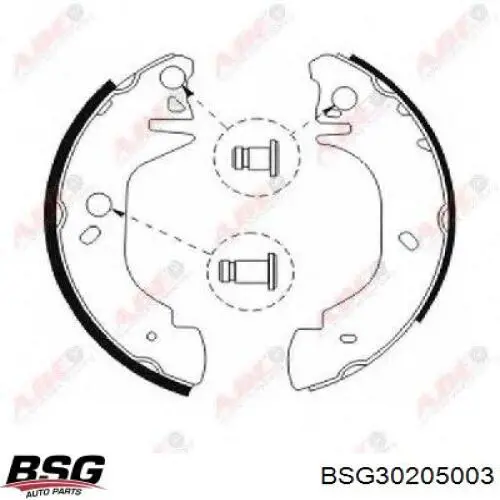 Колодки гальмові задні, барабанні BSG30205003 BSG