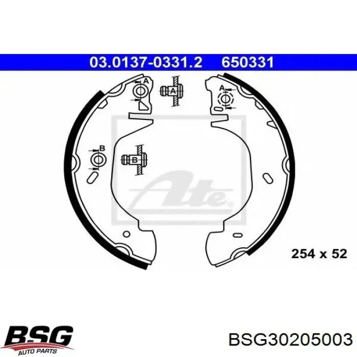 Колодки гальмові задні, барабанні BSG BSG30205003 ціна, від 25.21 USD