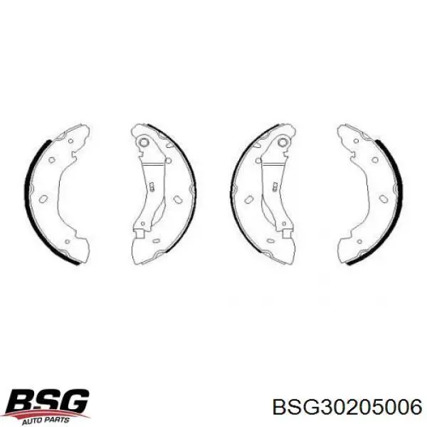 Колодки гальмові задні, барабанні BSG BSG30205006 ціна, від 24.47 USD