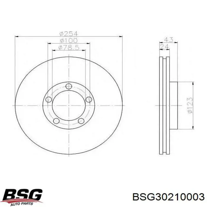 Диск переднього гальма BSG BSG30210003 ціна, від 29.69 USD