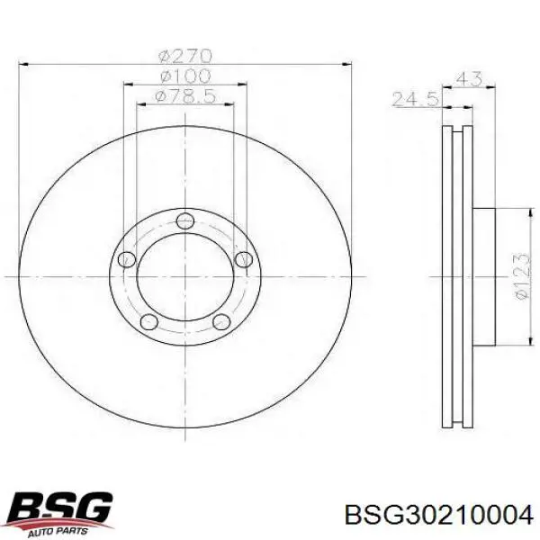 Диск гальмівний передній BSG30210004 BSG