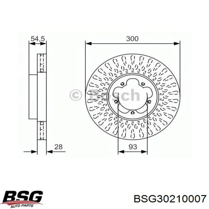 Диск гальмівний передній BSG30210007 BSG