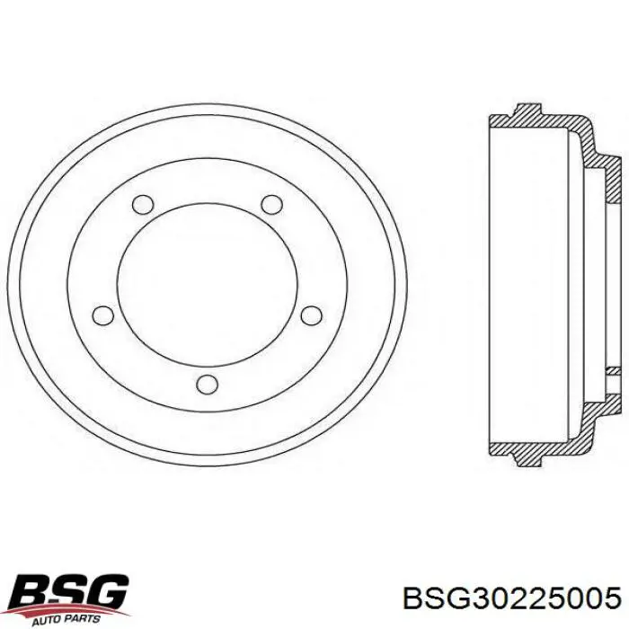 Барабан гальмівний задній BSG BSG30225005 ціна, від 56.74 USD