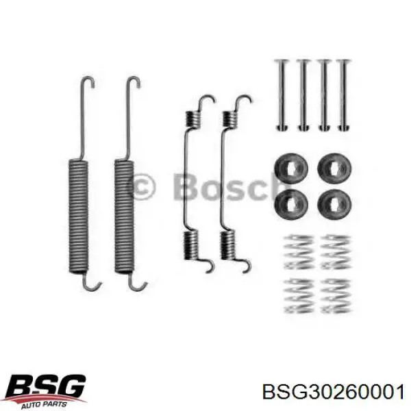 BSG30260001 BSG монтажний комплект задніх барабанних колодок
