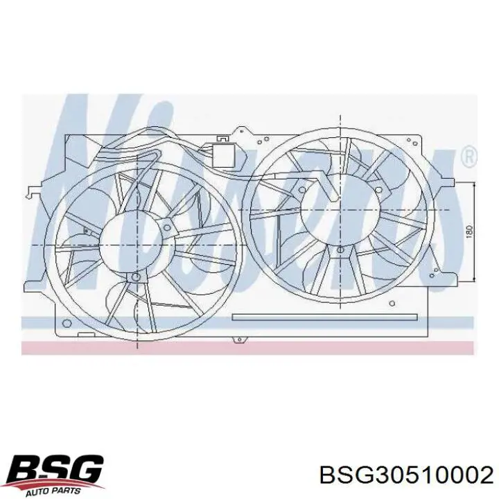 Дифузор радіатора охолодження, в зборі з двигуном і крильчаткою BSG30510002 BSG