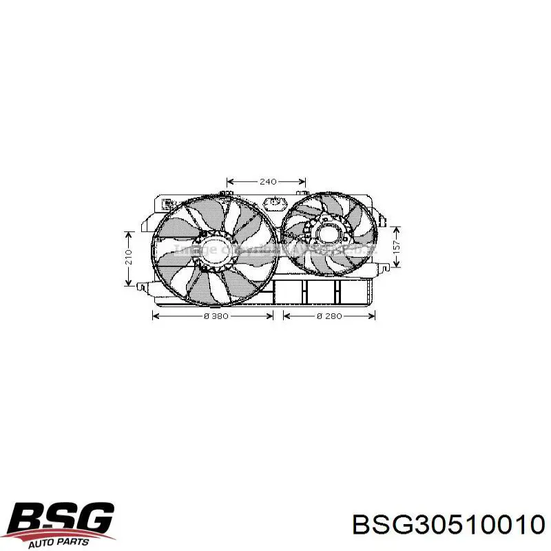 Дифузор радіатора охолодження, в зборі з двигуном і крильчаткою BSG BSG30510010 ціна, від 64.91 USD