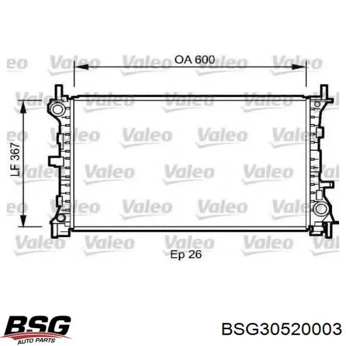 Купити BSG30520003 BSG Радіатор двигуна