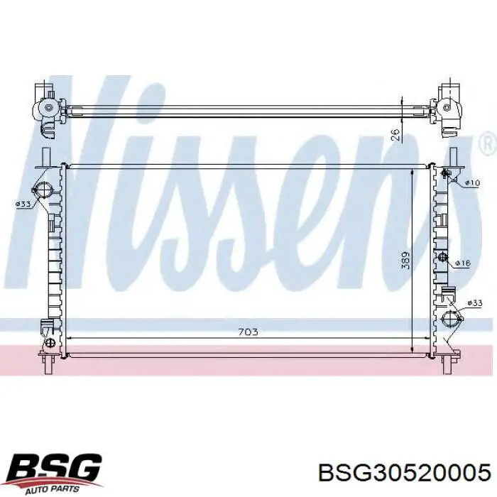 Купити BSG30520005 BSG Радіатор двигуна