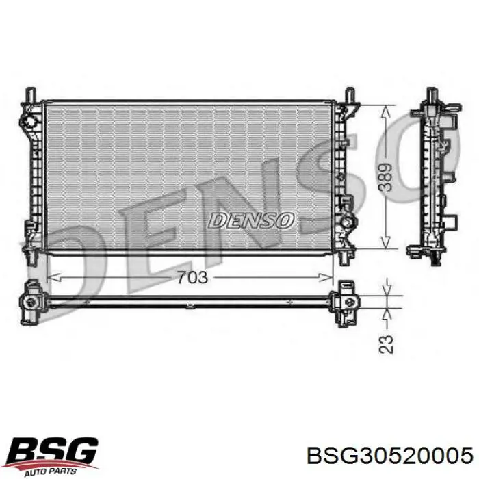 BSG30520005 BSG Радіатор охолодження двигуна