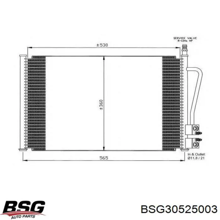 Радіатор кондиціонера BSG30525003 BSG