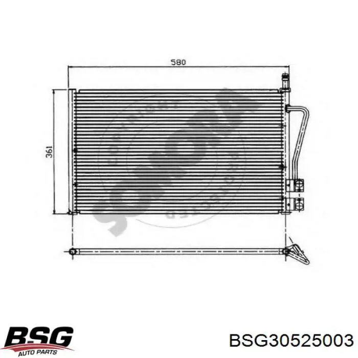 Радіатор охолодження кондиціонера BSG BSG30525003