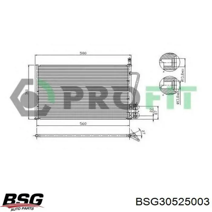 Купити BSG30525003 BSG Радіатор системи охолодження кондиціонера