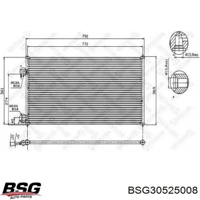 Радіатор кондиціонера BSG30525008 BSG