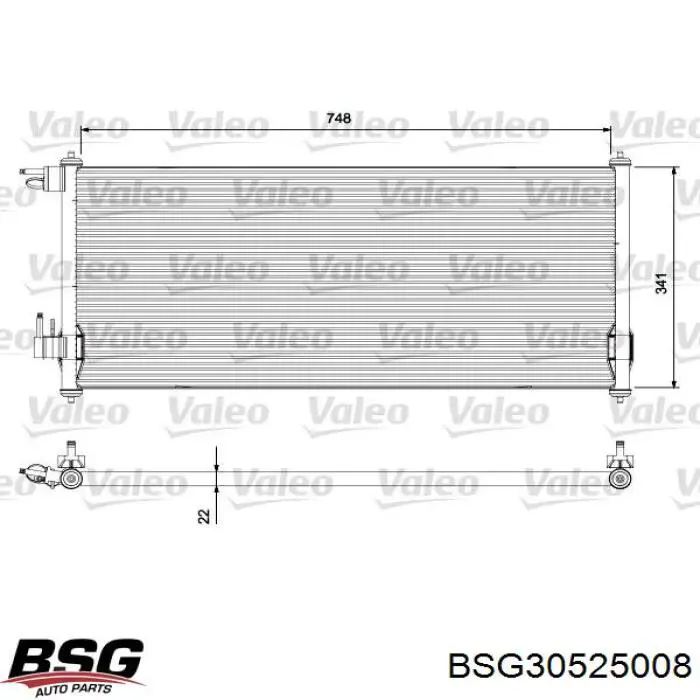 Конденсатор кондиціонера BSG BSG30525008 ціна, від 83.93 USD