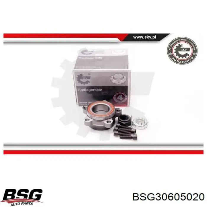 Комплект підшипник маточини передньої BSG BSG30605020 ціна, від 28.15 USD