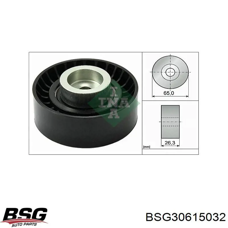 Ролик приводного ременя, паразитний BSG BSG30615032 ціна, від 21.23 USD