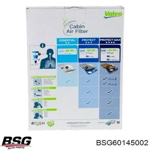 Фільтр повітряний обігрівача BSG BSG60145002 ціна, від 5.37 USD