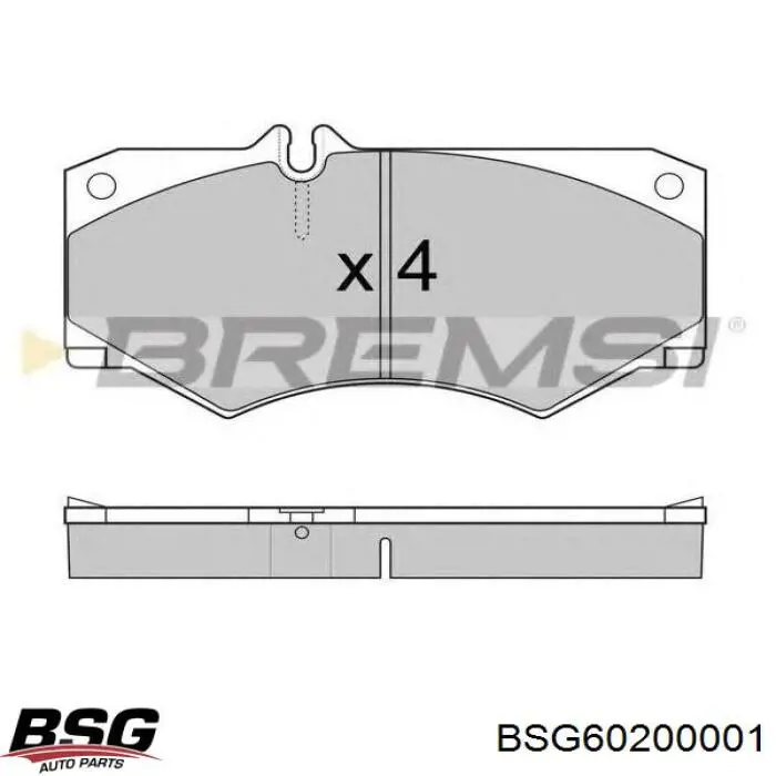 Передні тормозні колодки BSG60200001 BSG