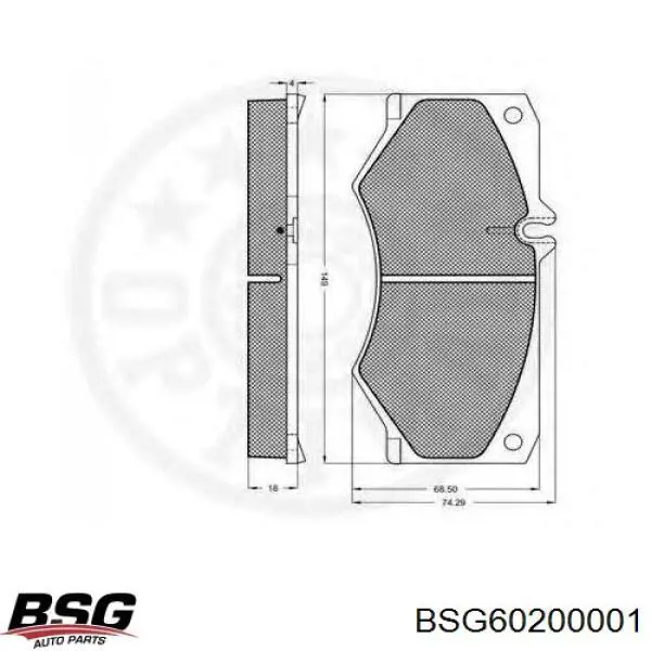 BSG60200001 BSG Передні гальмівні колодки