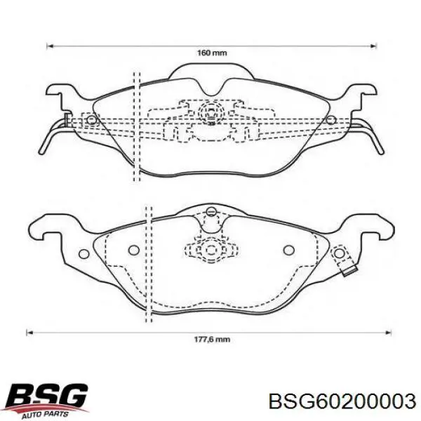 Купити BSG60200003 BSG Задні колодки