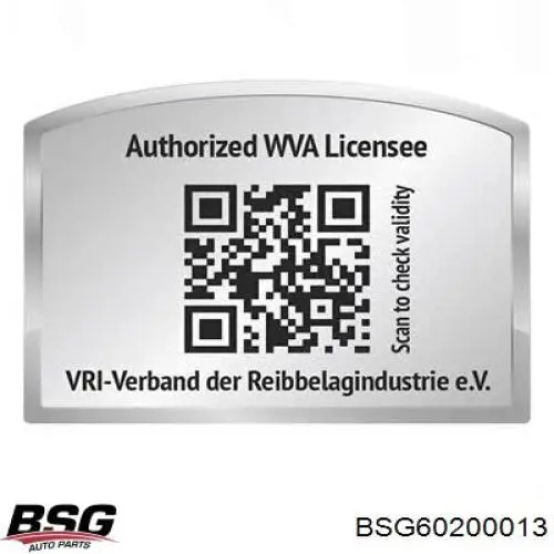 Купити BSG60200013 BSG Колодки гальмівні передні, дискові