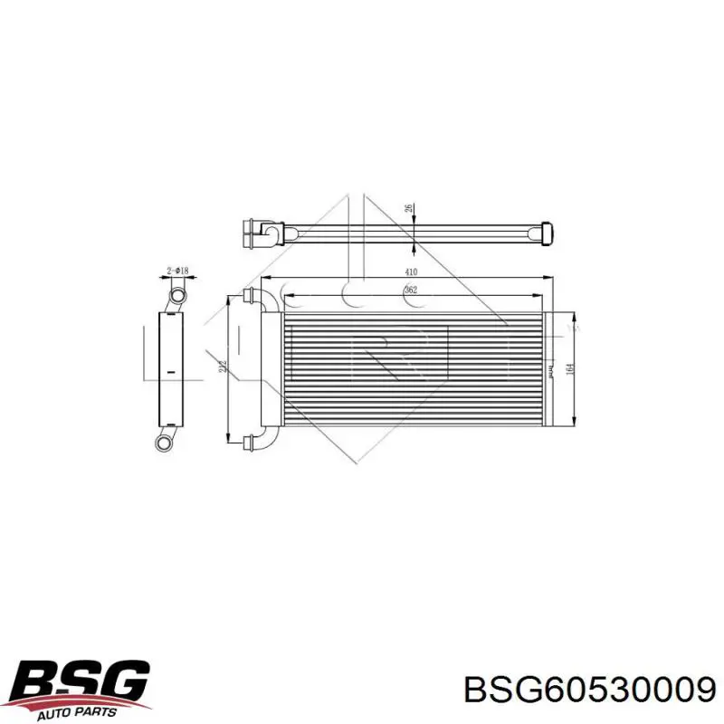 BSG60530009 BSG радіатор пічки (обігрівача)
