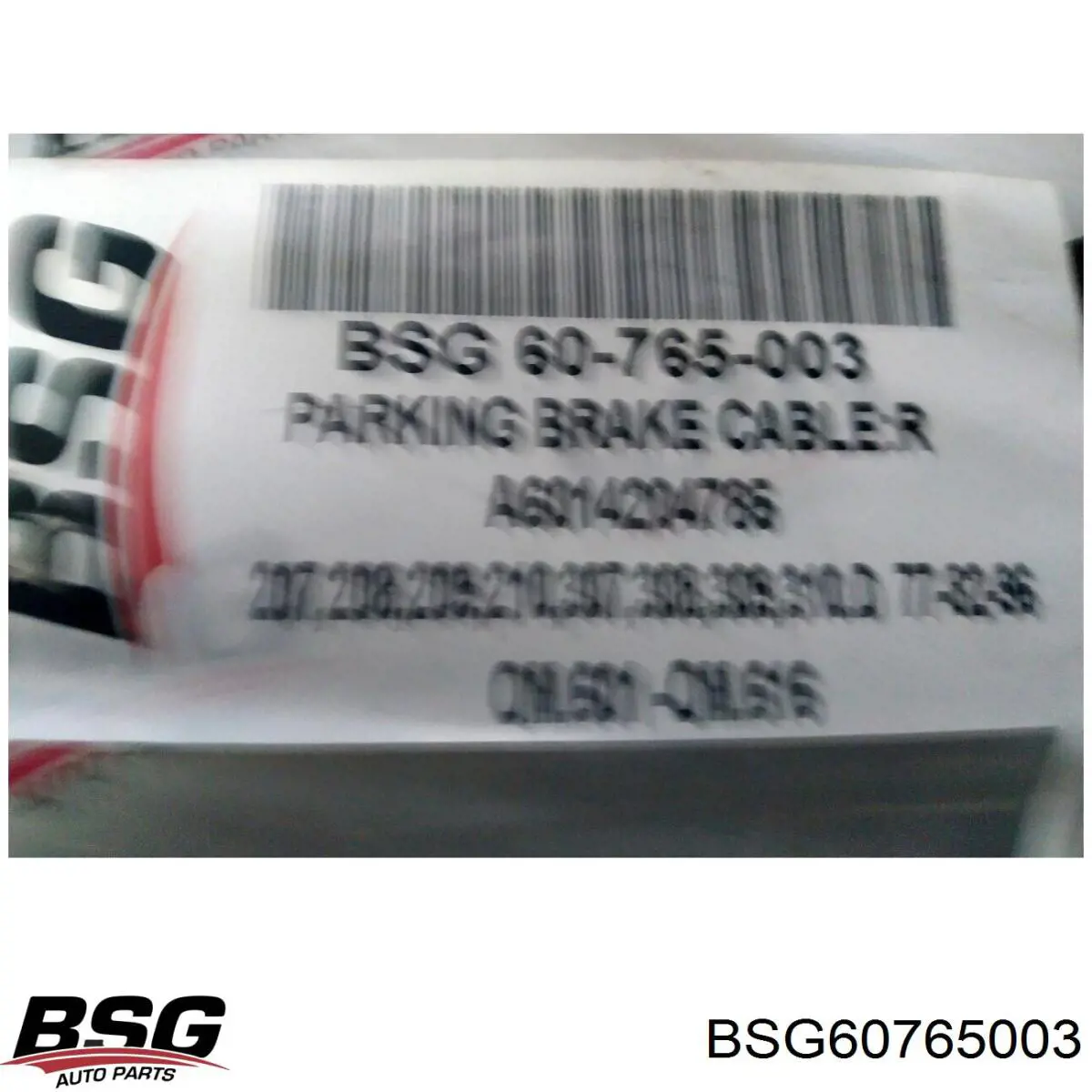 Купити BSG60765003 BSG Трос ручного гальма задній, правий