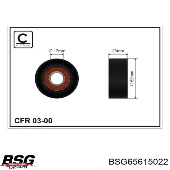 BSG65615022 BSG ролик приводного ременя, паразитний