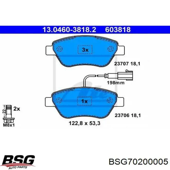 Гальмівні колодки BSG BSG70200005 ціна, від 14.89 USD