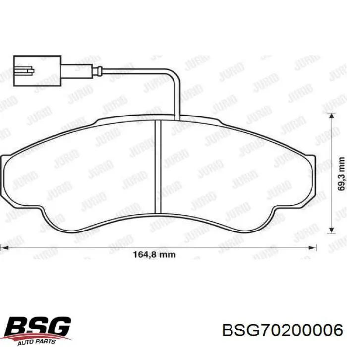 Колодки гальмівні передні, дискові BSG70200006 BSG