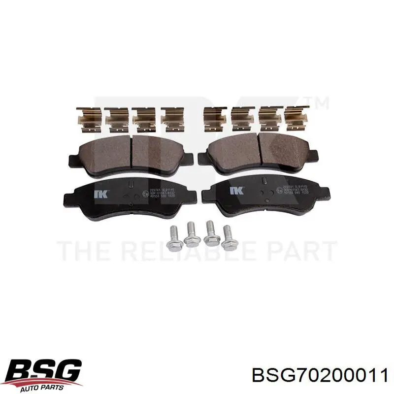 Тормозні колодки BSG BSG70200011