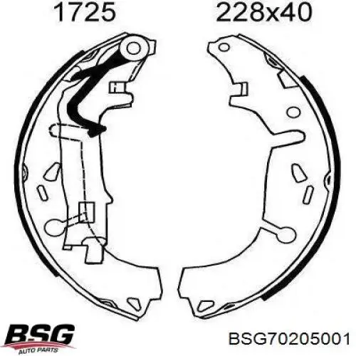 Колодки гальмові задні, барабанні BSG70205001 BSG