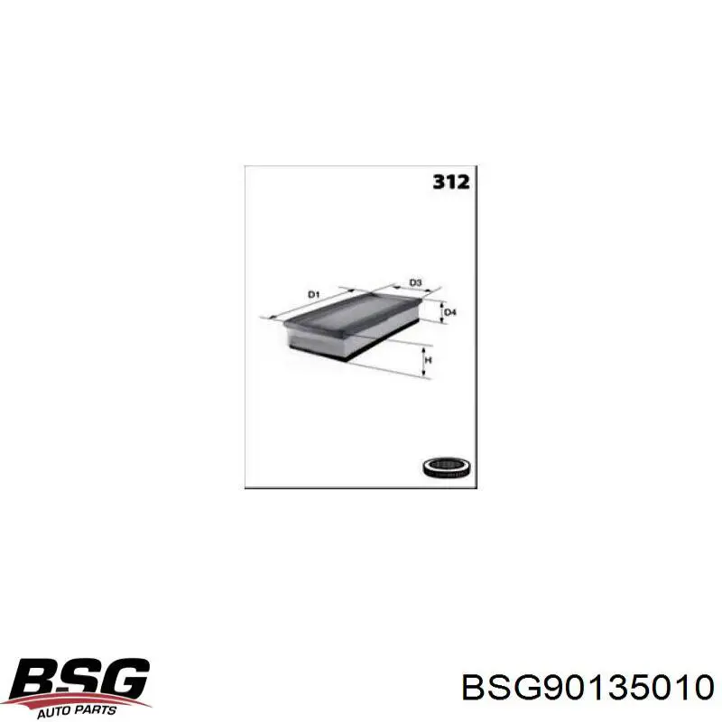 Елемент повітряного фільтра BSG BSG90135010 ціна, від 6.56 USD
