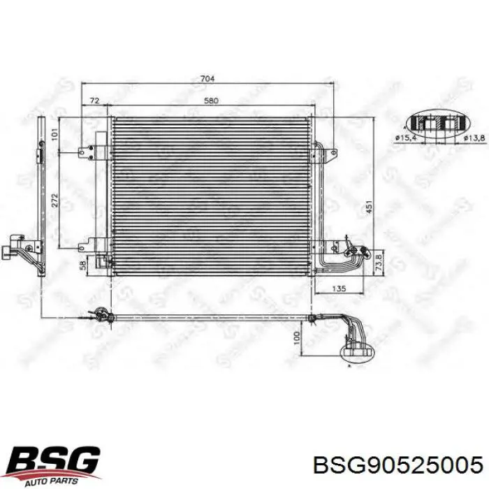 BSG90525005 BSG радіатор кондиціонера
