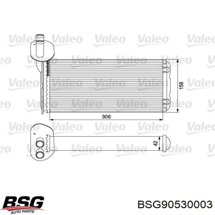 Радіатор пічки (обігрівача) BSG BSG90530003 ціна, від 18.19 USD