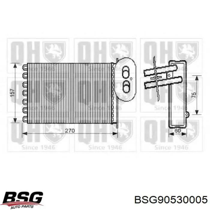 Радіатор пічки (обігрівача) BSG BSG90530005 ціна, від 21.87 USD