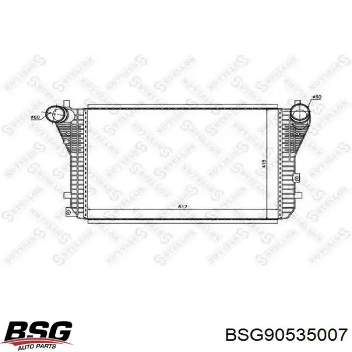 Радіатор интеркуллера BSG90535007 BSG