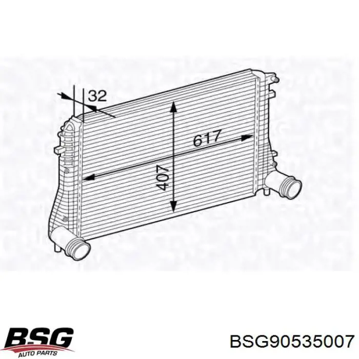 Система охолодження наддувочного повітря BSG BSG90535007 ціна, від 85.00 USD