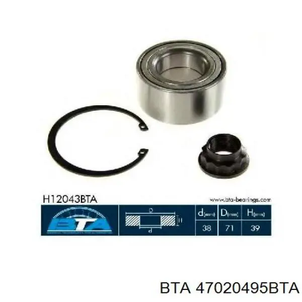 Гайка маточини передньої 47020495BTA BTA
