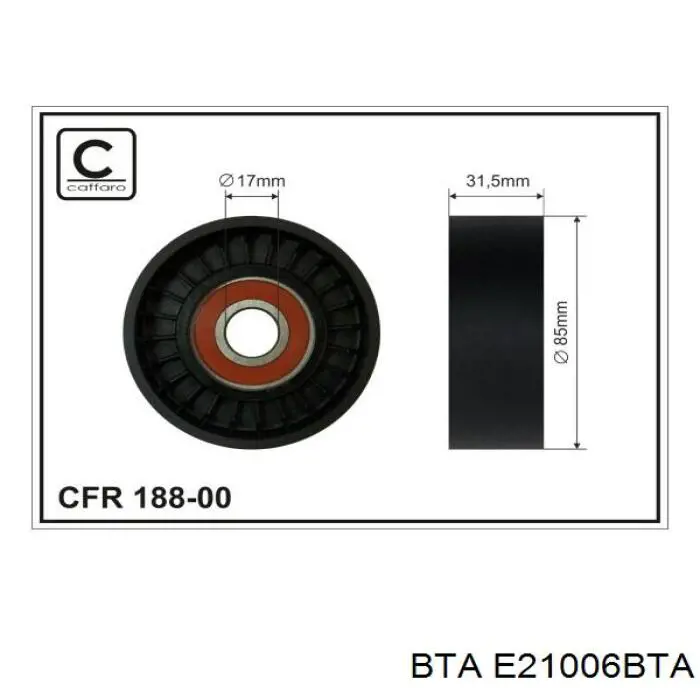 E21006BTA BTA ролик натягувача приводного ременя