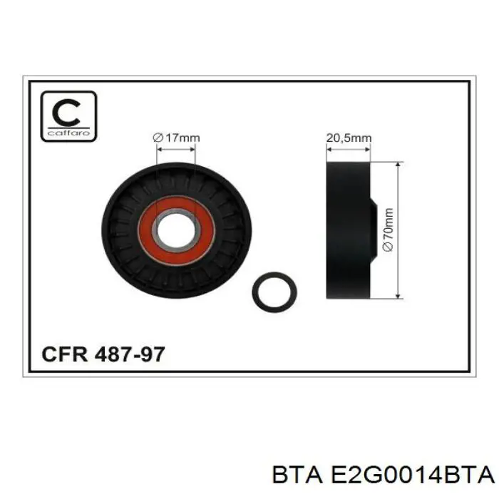 E2G0014BTA BTA ролик натягувача приводного ременя