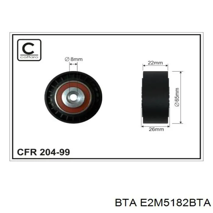 E2M5182BTA BTA Ролик приводного ременя, паразитний