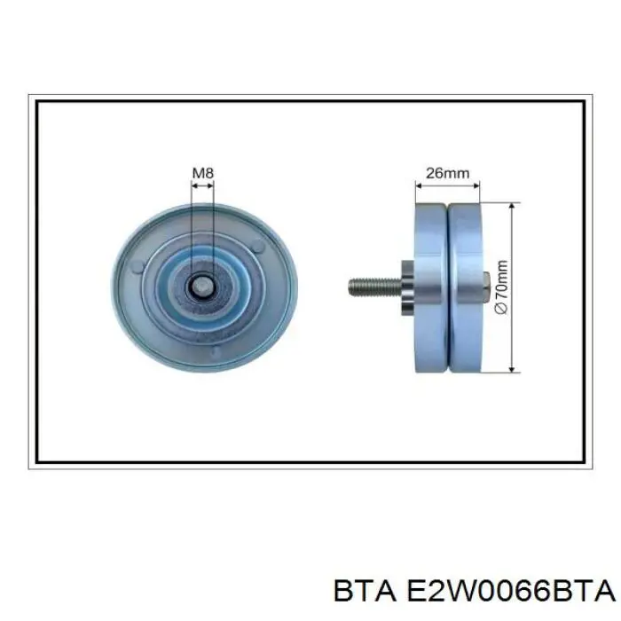Ролик приводного ременя, паразитний BTA E2W0066BTA ціна, від 25.64 USD