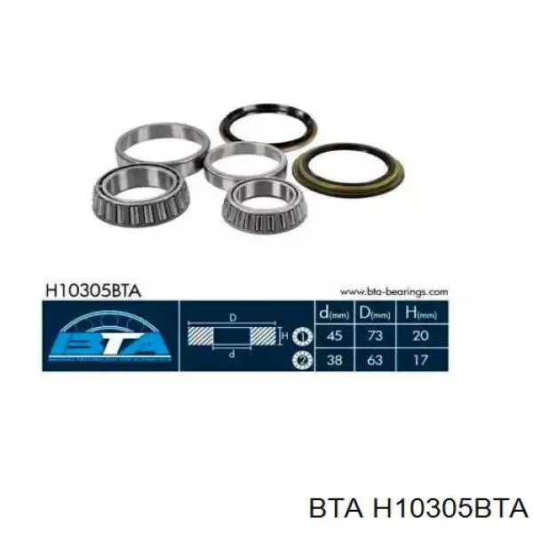 H10305BTA BTA Підшипник маточини передньої